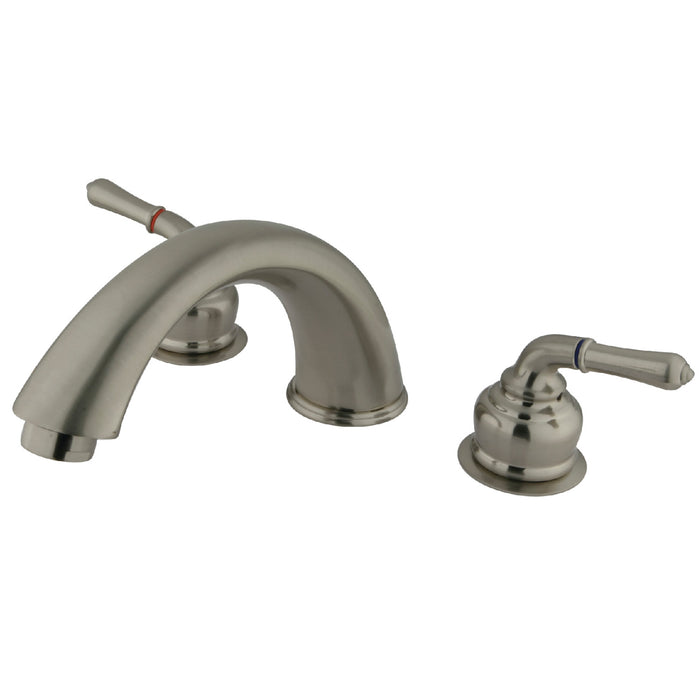 Kingston Tulare KC368 - Magellan Two-Handle 3-Hole Deck Mount Roman Tub Faucet, Brushed Nickel