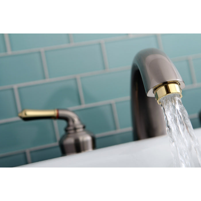 Kingston Tulare KC369 - Magellan Two-Handle 3-Hole Deck Mount Roman Tub Faucet, Brushed Nickel/Polished Brass