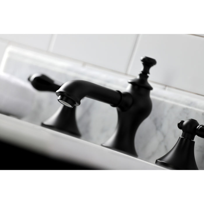 Duchess KC7060PKL Two-Handle 3-Hole Deck Mount Widespread Bathroom Faucet with Brass Pop-Up, Matte Black