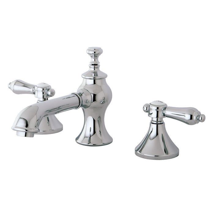 Heirloom KC7061BAL Two-Handle 3-Hole Deck Mount Widespread Bathroom Faucet with Brass Pop-Up, Polished Chrome