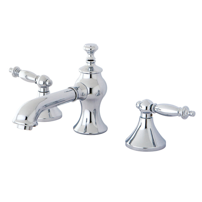 Templeton KC7061TL Two-Handle 3-Hole Deck Mount Widespread Bathroom Faucet with Brass Pop-Up, Polished Chrome