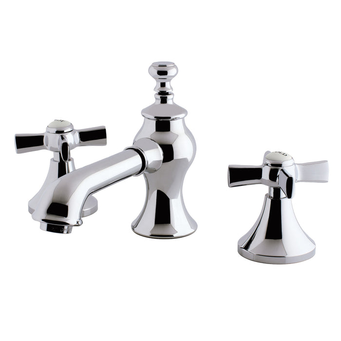 Kingston Tulare KC7061ZX - Millennium Two-Handle 3-Hole Deck Mount Widespread Bathroom Faucet with Brass Pop-Up, Polished Chrome