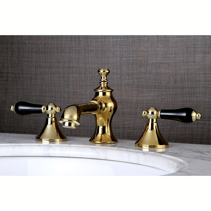 Duchess KC7062PKL Two-Handle 3-Hole Deck Mount Widespread Bathroom Faucet with Brass Pop-Up, Polished Brass
