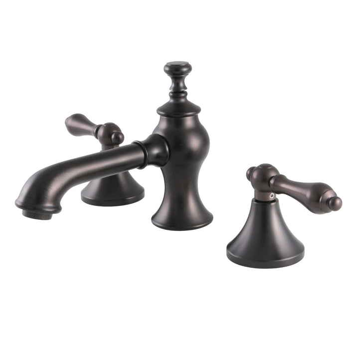 Vintage KC7065AL Two-Handle 3-Hole Deck Mount Widespread Bathroom Faucet with Brass Pop-Up, Oil Rubbed Bronze