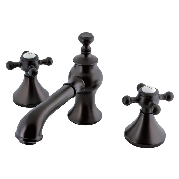 Kingston Tulare KC7065BX - English Country Two-Handle 3-Hole Deck Mount Widespread Bathroom Faucet with Brass Pop-Up, Oil Rubbed Bronze