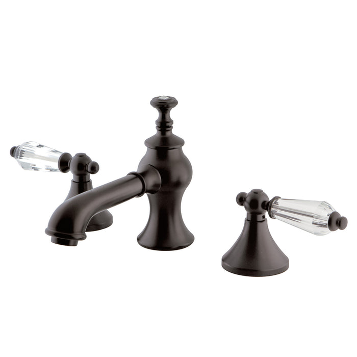 Wilshire KC7065WLL Two-Handle 3-Hole Deck Mount Widespread Bathroom Faucet with Brass Pop-Up, Oil Rubbed Bronze