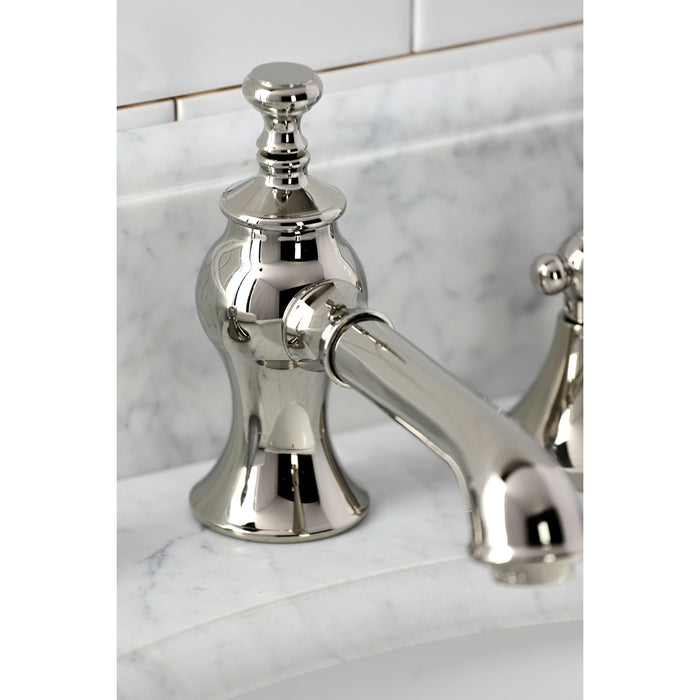 Duchess KC7066PKL Two-Handle 3-Hole Deck Mount Widespread Bathroom Faucet with Brass Pop-Up, Polished Nickel