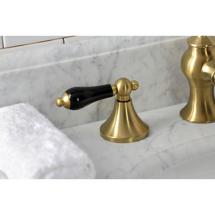 Duchess KC7067PKL Two-Handle 3-Hole Deck Mount Widespread Bathroom Faucet with Brass Pop-Up, Brushed Brass