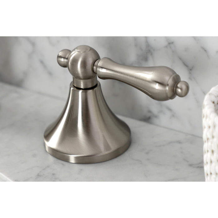 Vintage KC7068AL Two-Handle 3-Hole Deck Mount Widespread Bathroom Faucet with Brass Pop-Up, Brushed Nickel
