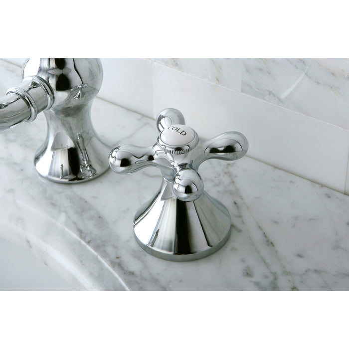 Vintage KC7161AX Two-Handle 3-Hole Deck Mount Widespread Bathroom Faucet with Brass Pop-Up, Polished Chrome