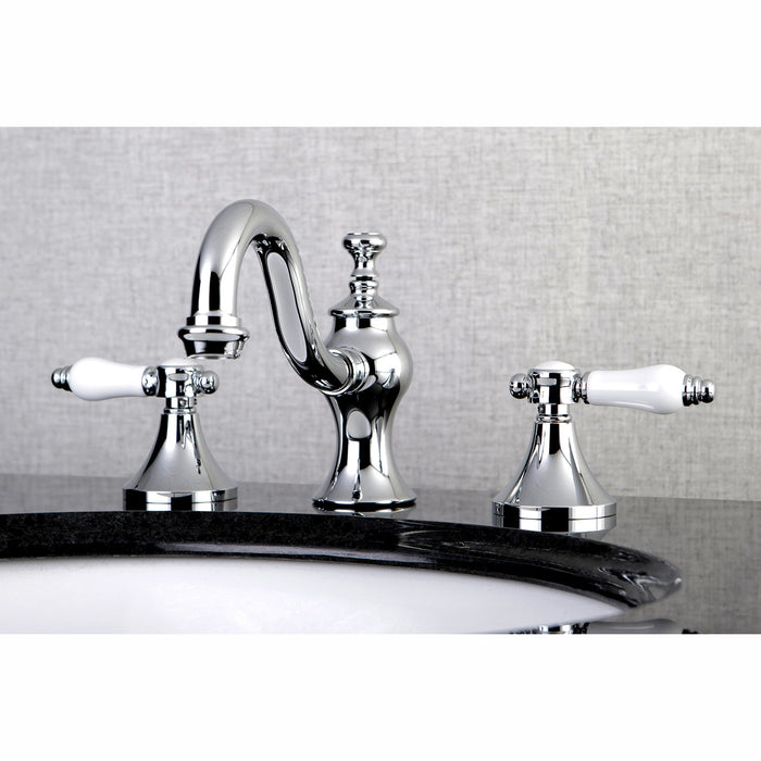 Bel-Air KC7161BPL Two-Handle 3-Hole Deck Mount Widespread Bathroom Faucet with Brass Pop-Up, Polished Chrome