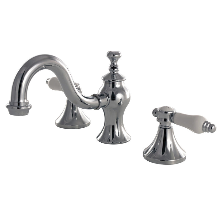 Bel-Air KC7161BPL Two-Handle 3-Hole Deck Mount Widespread Bathroom Faucet with Brass Pop-Up, Polished Chrome