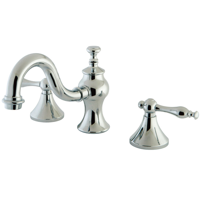 Naples KC7161NL Two-Handle 3-Hole Deck Mount Widespread Bathroom Faucet with Brass Pop-Up, Polished Chrome