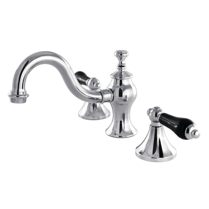 Kingston Heirloom KC7161PKL - Duchess Two-Handle 3-Hole Deck Mount Widespread Bathroom Faucet with Brass Pop-Up, Polished Chrome