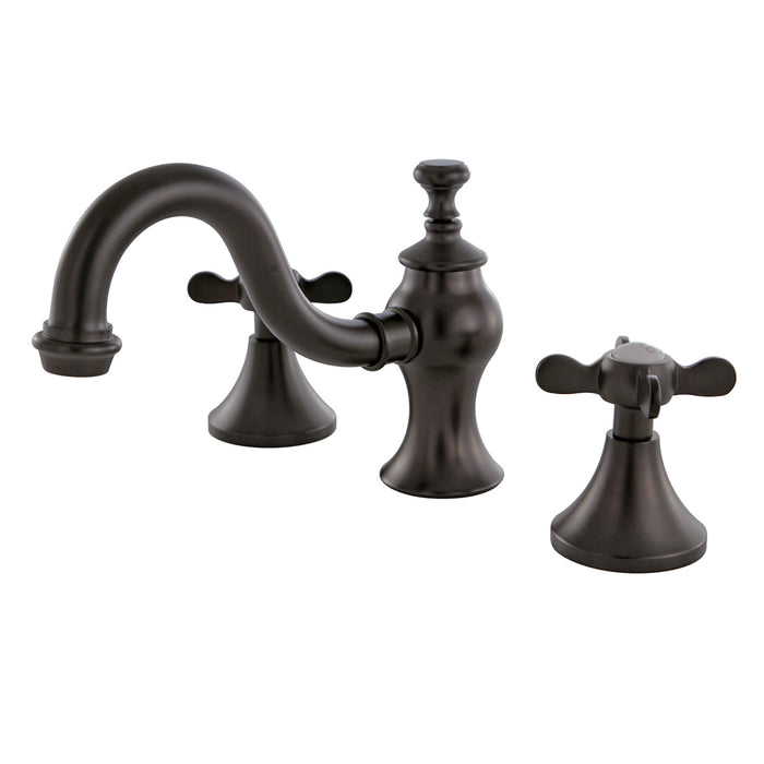 Kingston Heirloom KC7165BEX - Essex Two-Handle 3-Hole Deck Mount Widespread Bathroom Faucet with Brass Pop-Up, Oil Rubbed Bronze
