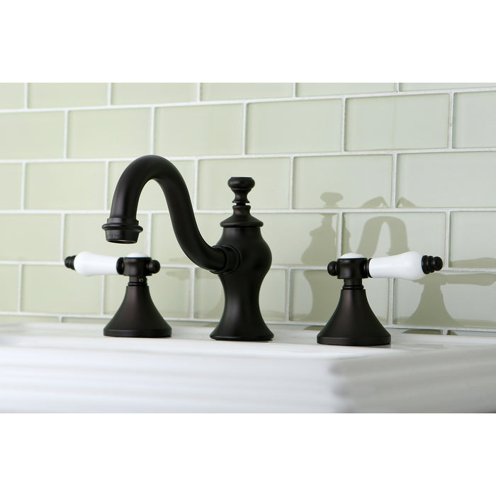 Bel-Air KC7165BPL Two-Handle 3-Hole Deck Mount Widespread Bathroom Faucet with Brass Pop-Up, Oil Rubbed Bronze