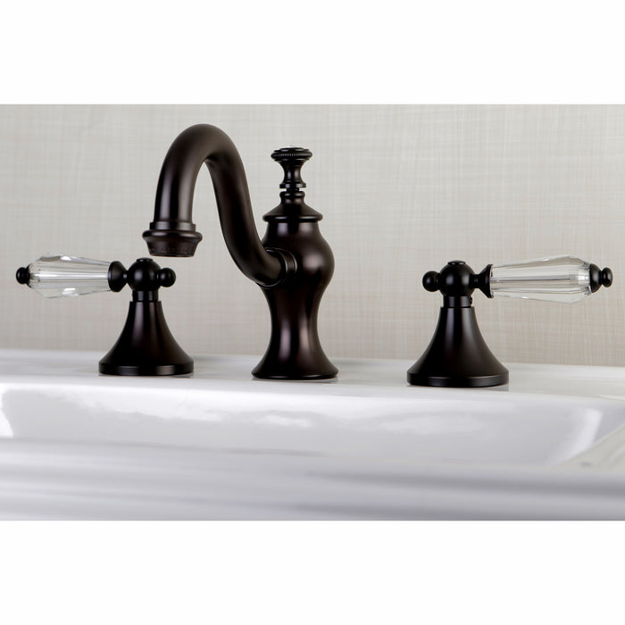 Wilshire KC7165WLL Two-Handle 3-Hole Deck Mount Widespread Bathroom Faucet with Brass Pop-Up, Oil Rubbed Bronze