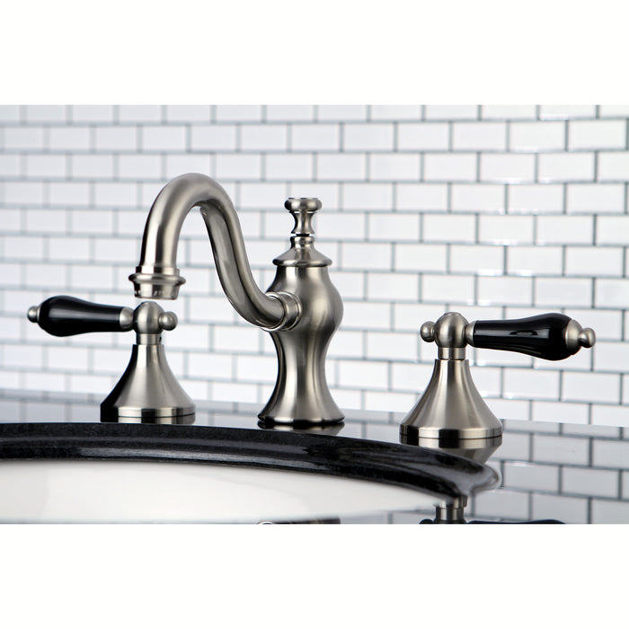 Duchess KC7168PKL Two-Handle 3-Hole Deck Mount Widespread Bathroom Faucet with Brass Pop-Up, Brushed Nickel