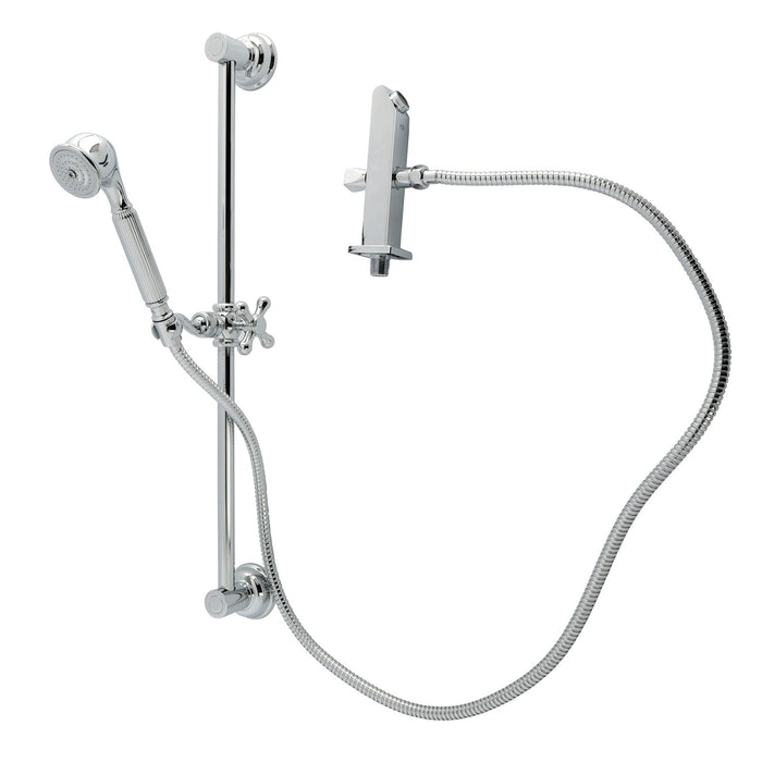 Kingston Heirloom KCK3321W1 - Made To Match Shower System with 24-Inch Slide/Grab Bar and Hand Shower, Polished Chrome