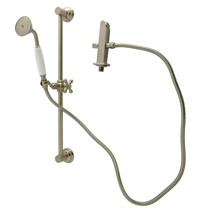 Kingston Heirloom KCK3528W8 - Made To Match Shower System with 24-Inch Slide/Grab Bar and Hand Shower, Brushed Nickel