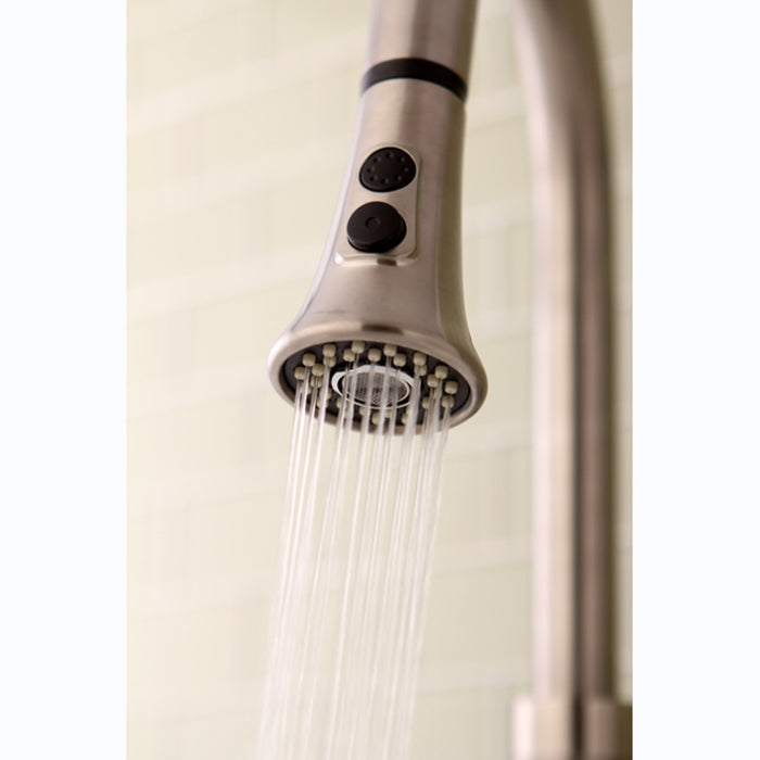 Kingston Made To Match KDH8728 2-Function Pull-Down Kitchen Faucet Sprayer, Brushed Nickel