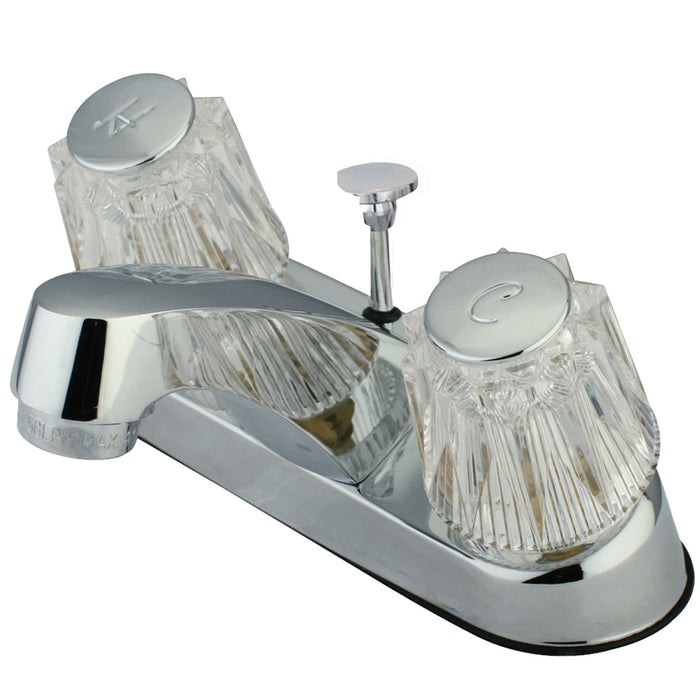 Kingston KF103CP Double-Handle 3-Hole Deck Mount 4-Inch Centerset Bathroom Faucet with Brass Pop-Up, Polished Chrome