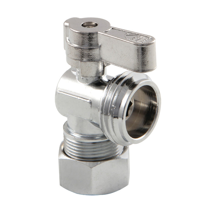 KF1200 5/8-Inch O.D. Comp x 3/4-Inch Hose Thread Quarter-Turn Angle Shut-Off Valve, Polished Chrome