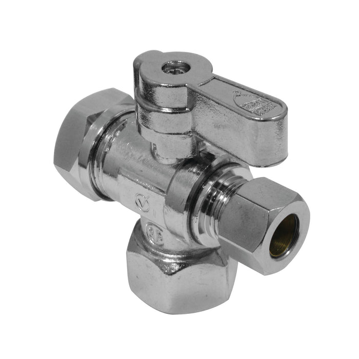 KF309 1/2-Inch FIP x 3/8-Inch O.D. Comp x 1/2 or 7/6-Inch Slip Joint Shut-Off Valve, Polished Chrome