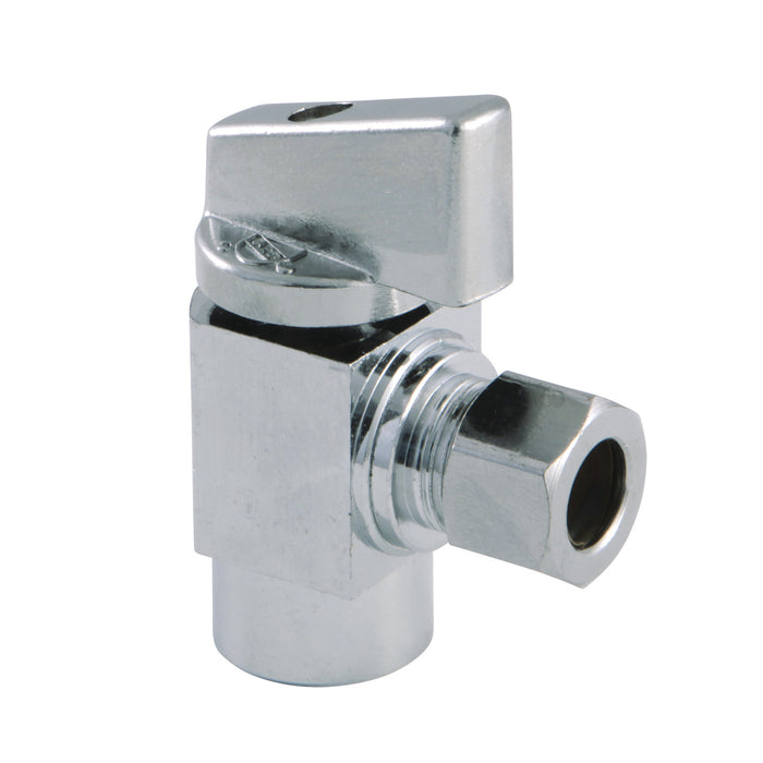 Kingston Columbia KF33101CTL 3/8-Inch FIP x 3/8-Inch O.D. Comp Quarter-Turn Angle Shut-Off Valve, Polished Chrome