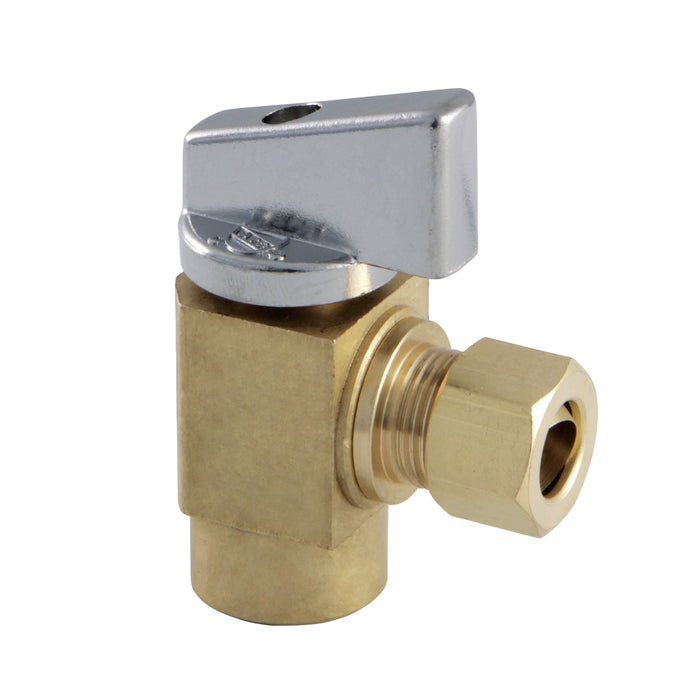 Kingston Columbia KF33104CTL 3/8-Inch FIP x 3/8-Inch O.D. Comp Quarter-Turn Angle Shut-Off Valve, Raw Brass