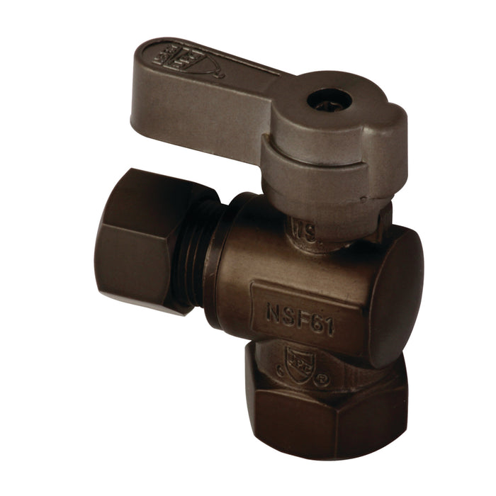Kingston KF3310ORB 3/8-Inch FIP x 3/8-Inch O.D. Comp Quarter-Turn Angle Shut-Off Valve, Oil Rubbed Bronze
