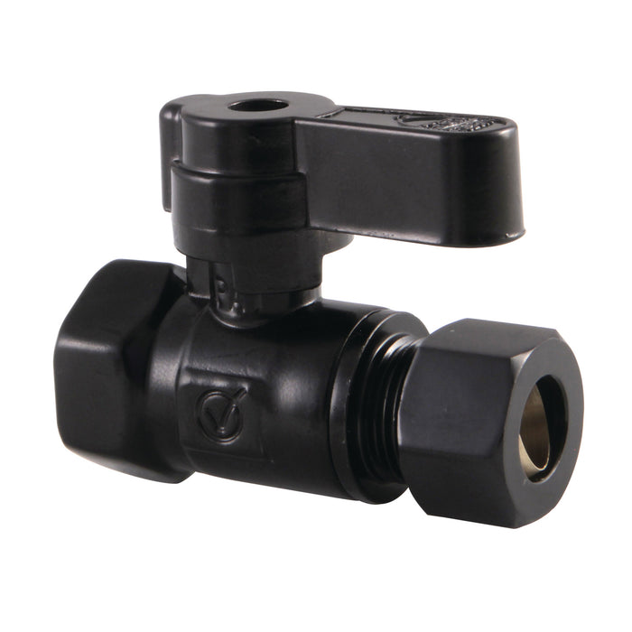 Kingston KF3315MB 3/8-Inch FIP x 3/8-Inch O.D. Comp Quarter-Turn Straight Shut-Off Valve, Matte Black
