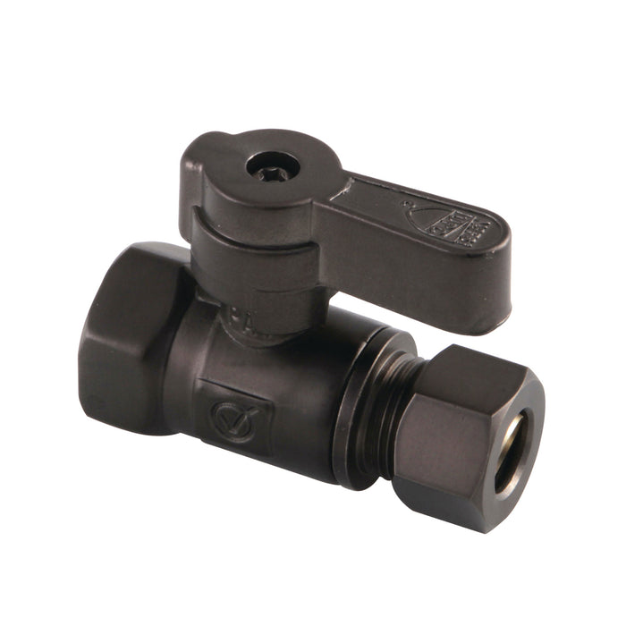 Kingston KF3315ORB 3/8-Inch FIP x 3/8-Inch O.D. Comp Quarter-Turn Straight Shut-Off Valve, Oil Rubbed Bronze
