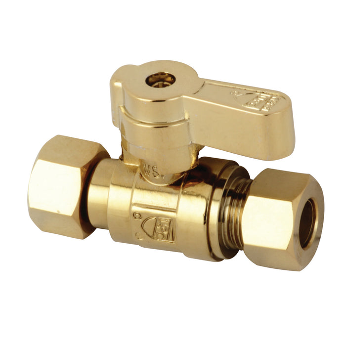 Kingston KF3330PB 3/8-Inch Swivel x 3/8-Inch O.D. Comp Straight Shut-Off Valve, Polished Brass