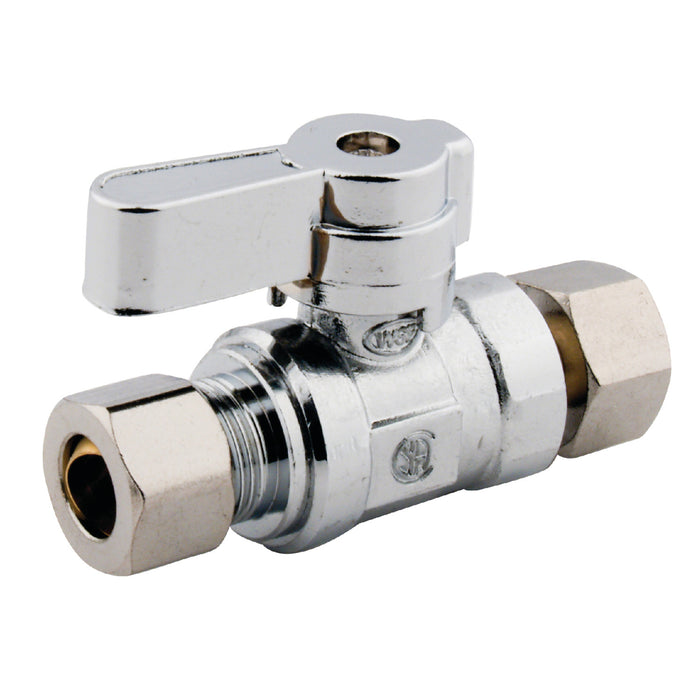 Kingston KF3330 3/8-Inch Swivel x 3/8-Inch O.D. Comp Straight Shut-Off Valve, Polished Chrome