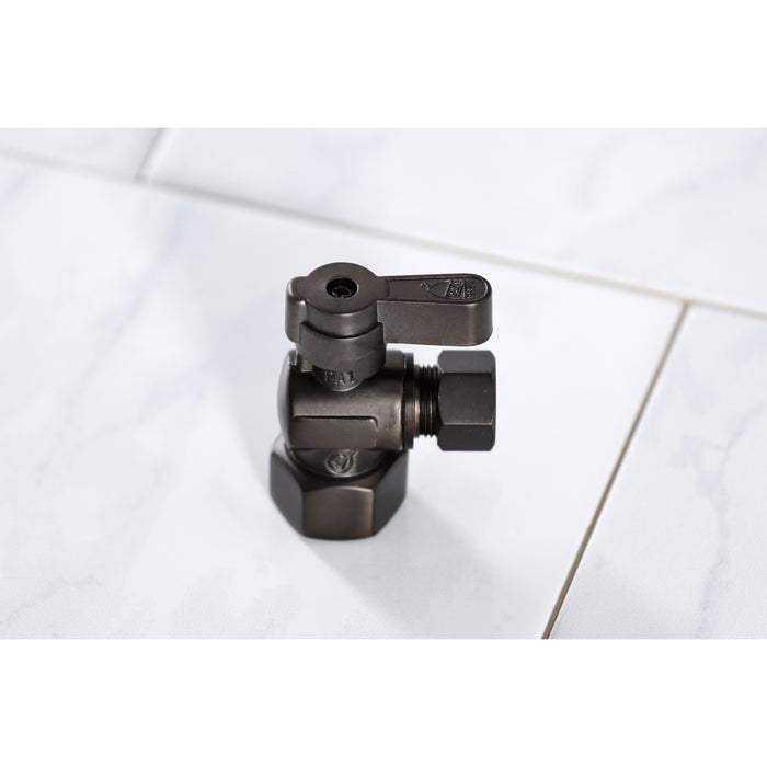 Kingston Baseline KF4310ORB 1/2-Inch FIP x 3/8-Inch O.D. Comp Quarter-Turn Angle Shut-Off Valve, Oil Rubbed Bronze