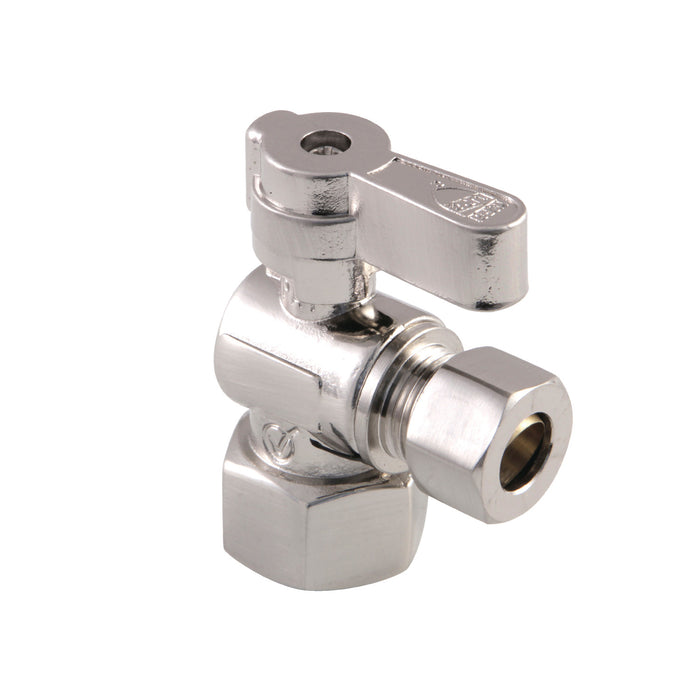 Kingston Baseline KF4310SN 1/2-Inch FIP x 3/8-Inch O.D. Comp Quarter-Turn Angle Shut-Off Valve, Brushed Nickel