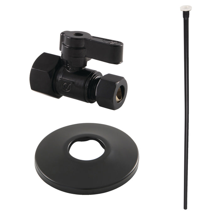 Kingston Trimscape KF43150TKF20 Toilet Supply Kit, 1/2" FIP x 3/8" OD Comp Straight Valve, Matte Black