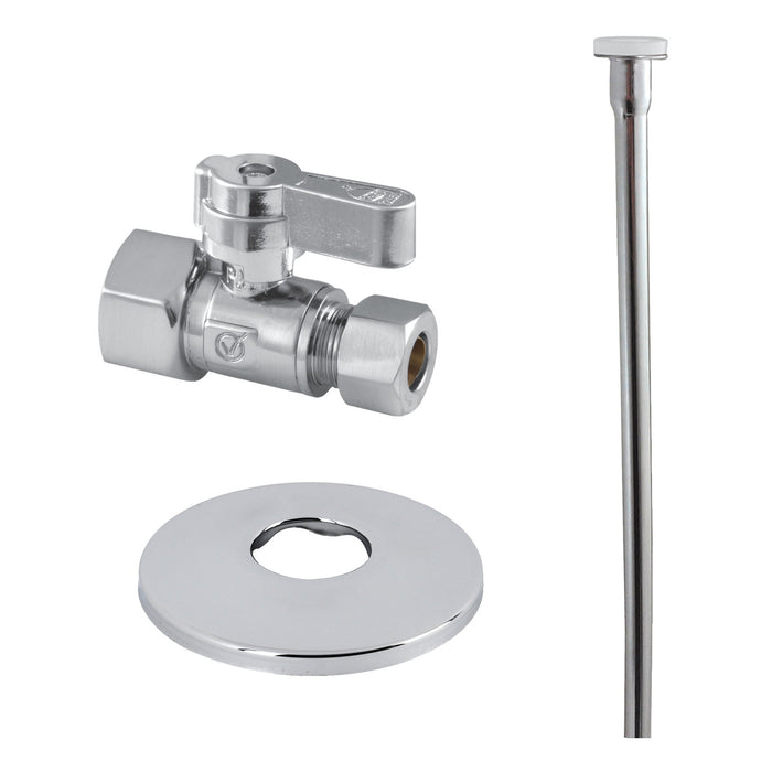 Kingston Trimscape KF43151TKF20 Toilet Supply Kit, 1/2" FIP x 3/8" OD Comp Straight Valve, Polished Chrome