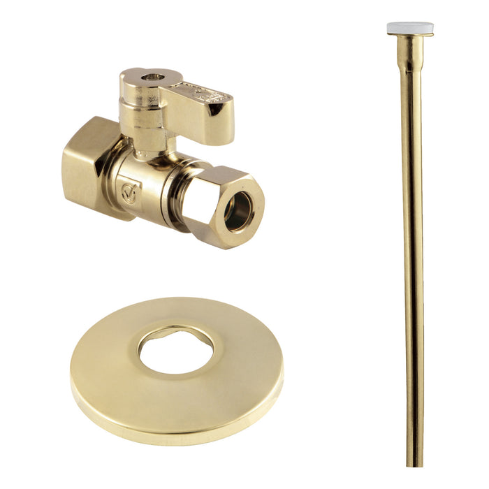 Kingston Trimscape KF43152TKF20 Toilet Supply Kit, 1/2" FIP x 3/8" OD Comp Straight Valve, Polished Brass