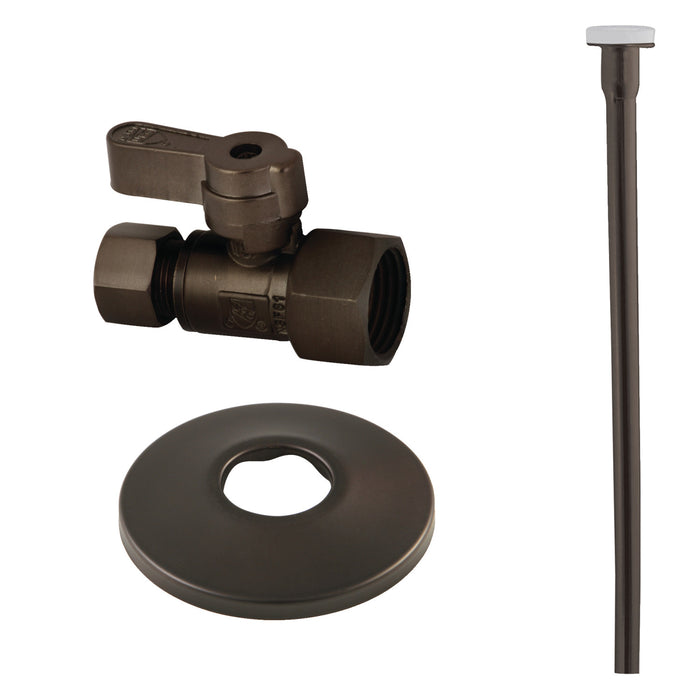 Kingston Trimscape KF43155TKF20 Toilet Supply Kit, 1/2" FIP x 3/8" OD Comp Straight Valve, Oil Rubbed Bronze