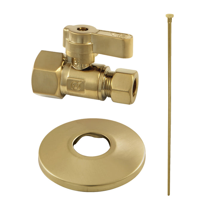 Kingston Trimscape KF43157TKF20 Toilet Supply Kit, 1/2" FIP x 3/8" OD Comp Straight Valve, Brushed Brass