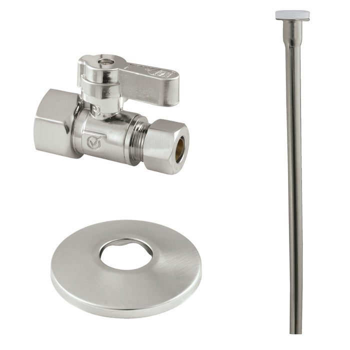 Kingston Trimscape KF43158TKF20 Toilet Supply Kit, 1/2" FIP x 3/8" OD Comp Straight Valve, Brushed Nickel