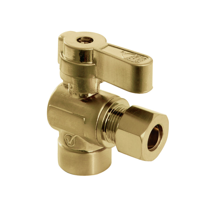 Kingston Baseline KF4320BB 1/2-Inch Sweat x 3/8-Inch O.D. Comp Angle Shut-Off Valve, Brushed Brass