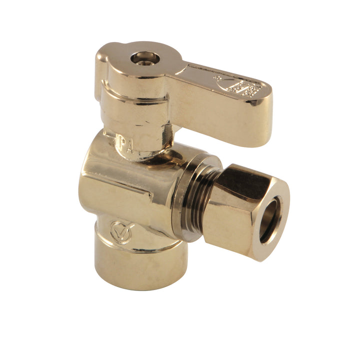 Kingston Baseline KF4320PB 1/2-Inch Sweat x 3/8-Inch O.D. Comp Angle Shut-Off Valve, Polished Brass