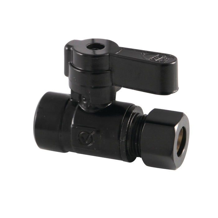 Kingston KF4325MB 1/2-Inch Sweat x 3/8-Inch O.D. Comp Quarter-Turn Straight Shut-Off Valve, Matte Black