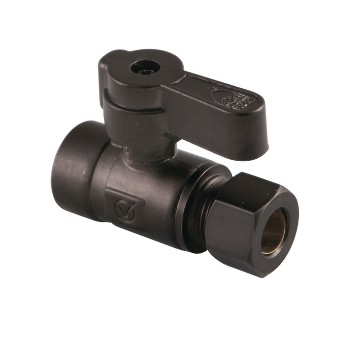Kingston KF4325ORB 1/2-Inch Sweat x 3/8-Inch O.D. Comp Quarter-Turn Straight Shut-Off Valve, Oil Rubbed Bronze