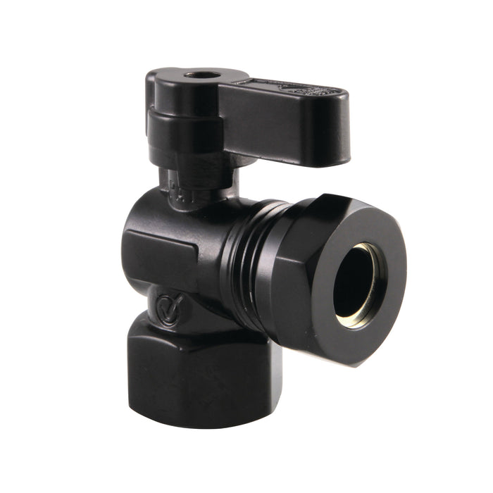Kingston KF4410MB 1/2-Inch FIP x 1/2-Inch or 7/16-Inch Slip Joint Quarter-Turn Angle Shut-Off Valve, Matte Black