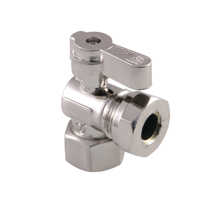 Kingston KF4410SN 1/2-Inch FIP x 1/2-Inch or 7/16-Inch Slip Joint Quarter-Turn Angle Shut-Off Valve, Brushed Nickel