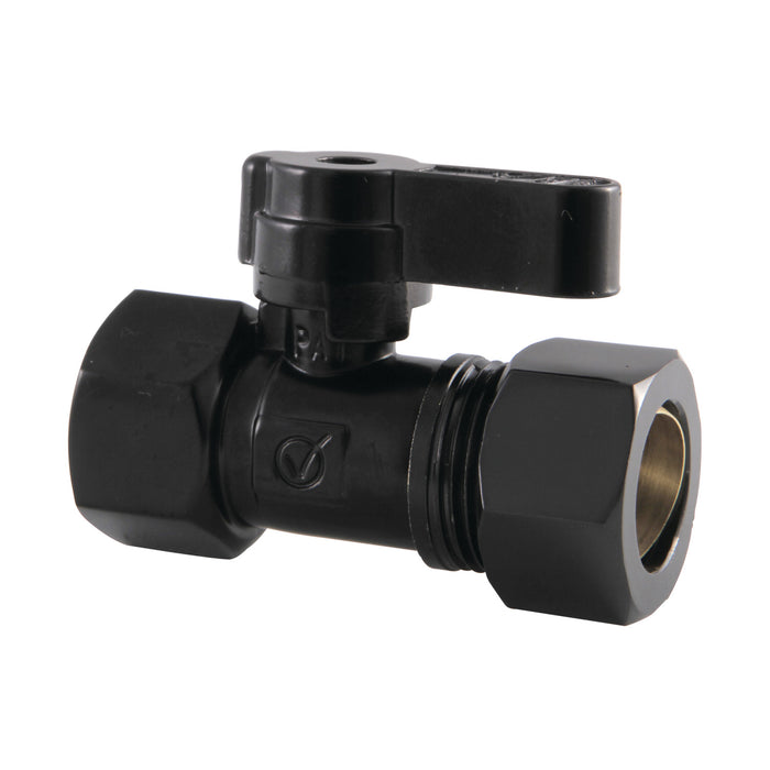 Kingston KF4515MB 1/2-Inch FIP x 5/8-Inch O.D. Comp Quarter-Turn Straight Shut-Off Valve, Matte Black